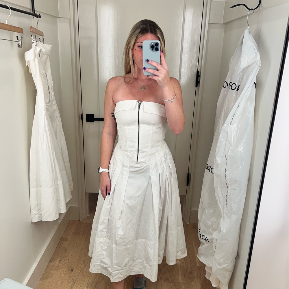 White Anthropologie Pilcro Strapless Midi Dress